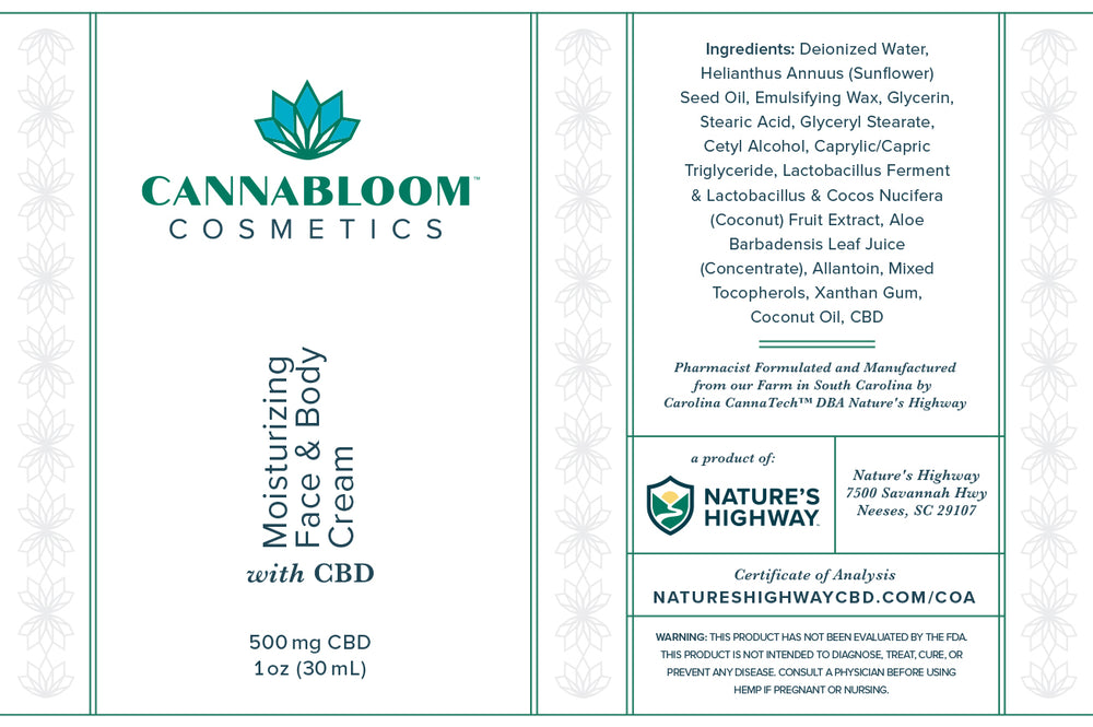 CannaBloom Moisturizing Face and Body Cream - Natureshighway.shop
